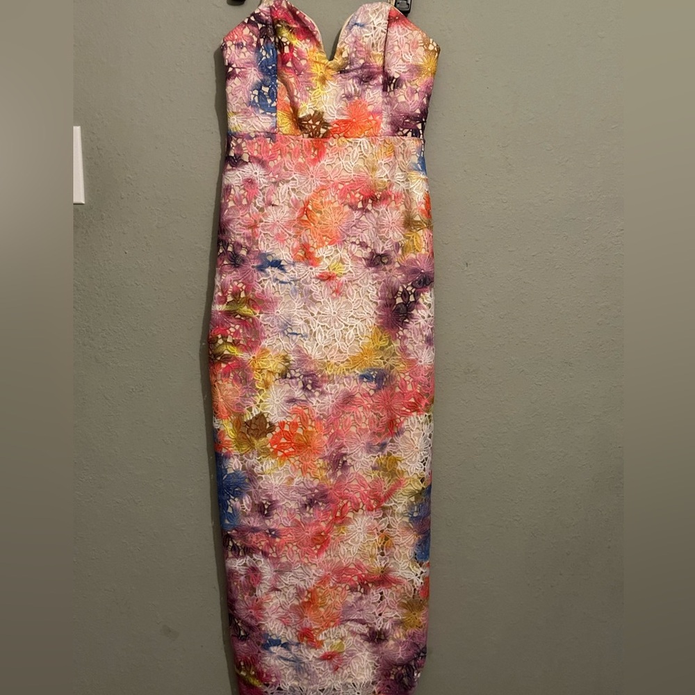 Badgley Mischka Belle by Badgley Mischka Stella Strapless Midi Dress NWT - Picture 16 of 16